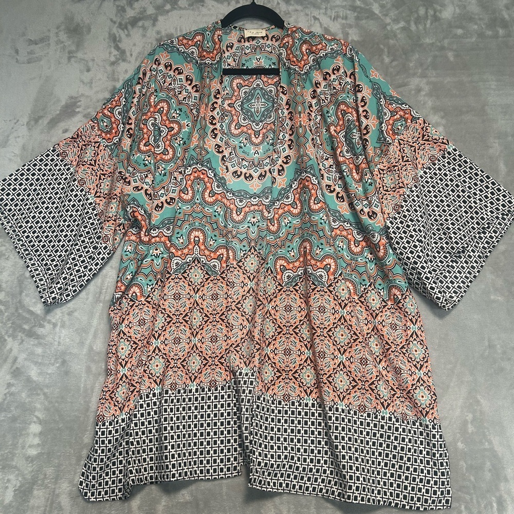 143 Story Open Front Long Cardigan Lightweight Boho Women’s Small